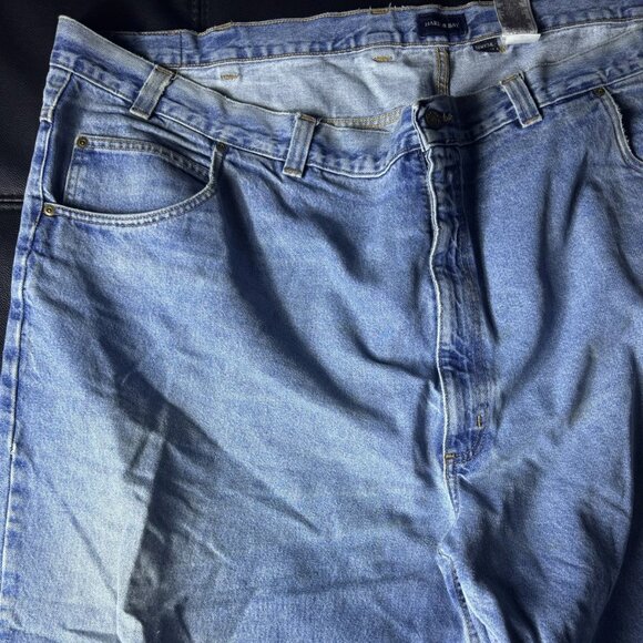 Harbor Bay Men’s Relaxed Jeans 56x30 Medium Wash Cotton Denim - Picture 8 of 13